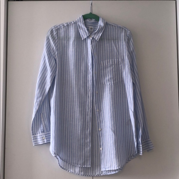 GAP Tops - GAP Oversized Boyfriend Shirt Blue White Stripe GAP Tops - GAP Oversized Boyfriend Shirt Blue White Stripe